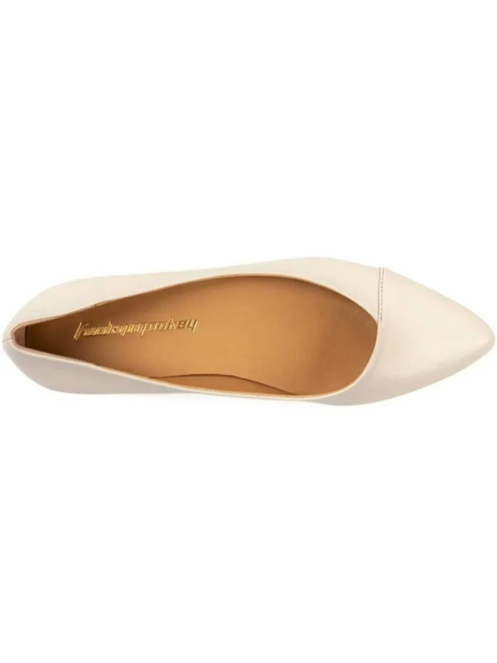 FUNKYMONKEY Women's Nude Faux Leather Pointed Toe Slip On Ballet Low Heel Flats